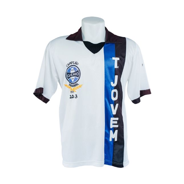Camisa Grêmio – Torcida Jovem – Modelo Branco com Faixa Vertical