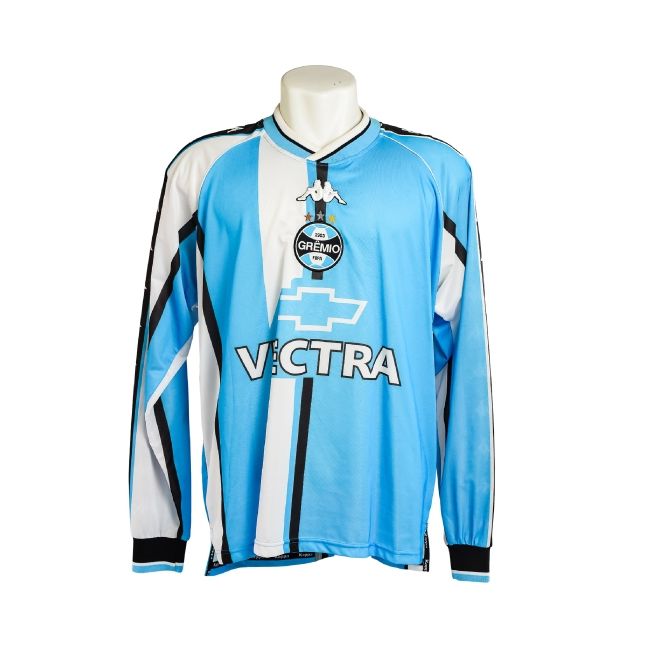 Camisa Grêmio 2001 – Kappa Azul/Branca (Uniforme de Goleiro) – #24