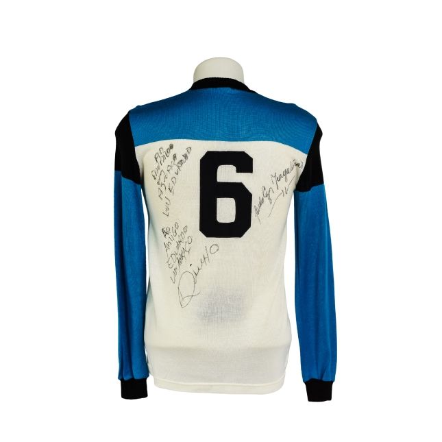 Camisa Grêmio 1970 – Modelo Branco (Reserva) – #6 Autografada