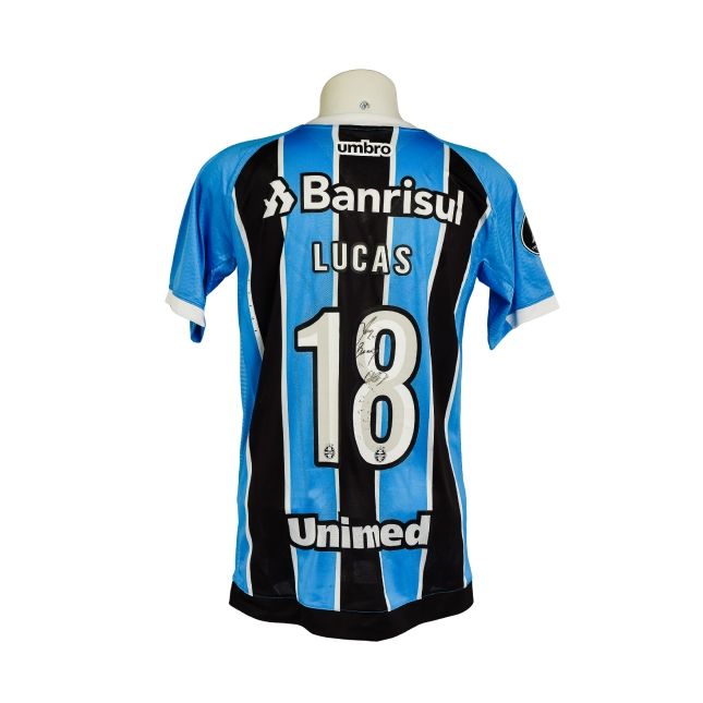 Camisa Grêmio 2018 – Umbro Tricolor – #18 Lucas (Libertadores) – Autografada