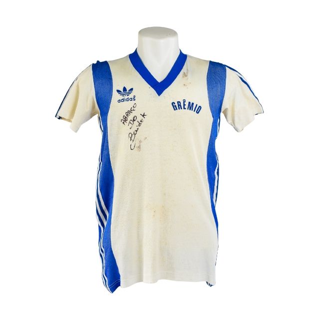 Camisa Grêmio 1981 – Adidas – Modelo Branco – Assinada por Leão